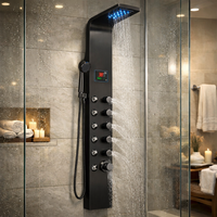 Teruma Hydro-Lux LED Shower Tower - Thermostatic with Body Jets Matte Black Edition