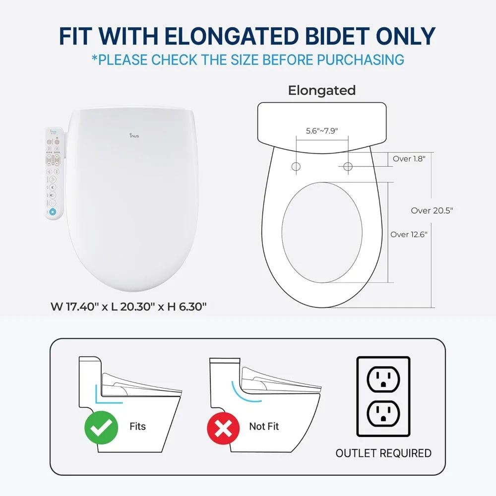 Teruma N-Series Smart Bidet Seat - Elongated with Side Command & Heated Dryer