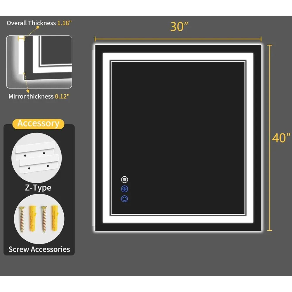 Teruma Lumina 40" Smart LED Mirror - Dual-Lit, Anti-Fog & Dimmable