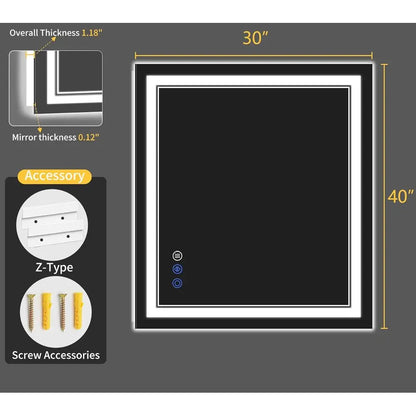 Teruma Lumina 40" Smart LED Mirror - Dual-Lit, Anti-Fog & Dimmable